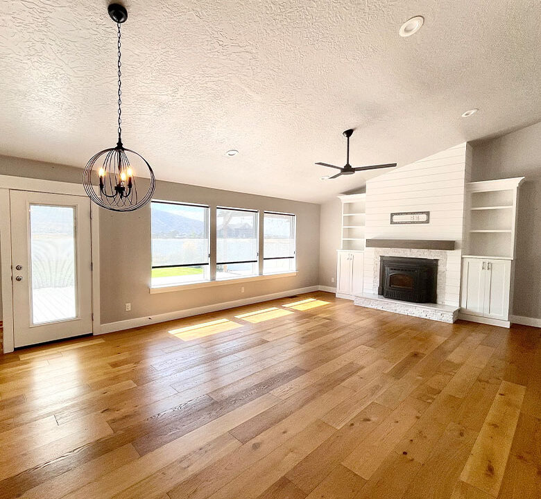 Braemar New Home Construction Living room with fireplace