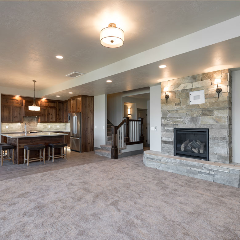 New home construction basement by Braemar Construction