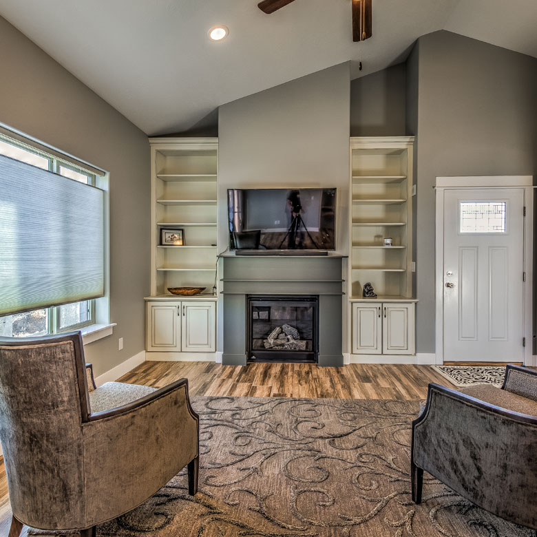 New home construction living room by Braemar Construction